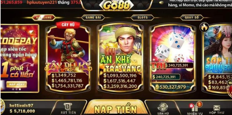 Go 88 mang đến đa dạng tựa game cho người chơi